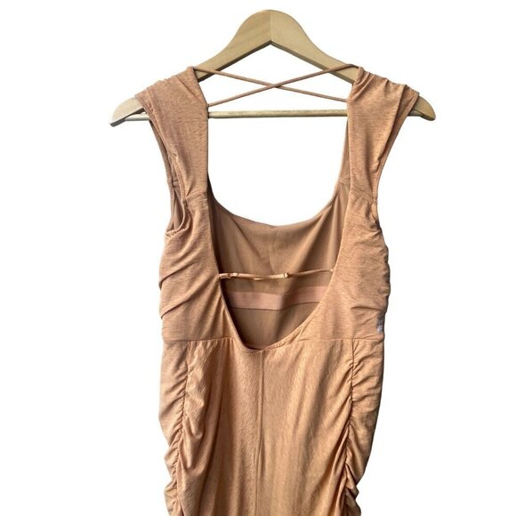 Free People Movement Pirouette Size L One Piece Ruched Cut Out Jumpsuit - Picture 8 of 13